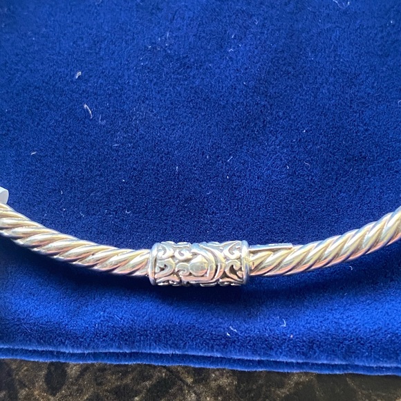 NWT Samuel B. 3mm Sterling Silver 18K Gold Amethyst Glow Bangle Cuff - Picture 7 of 11